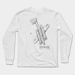 Pursuit Airplane Vintage Patent Hand Drawing Long Sleeve T-Shirt